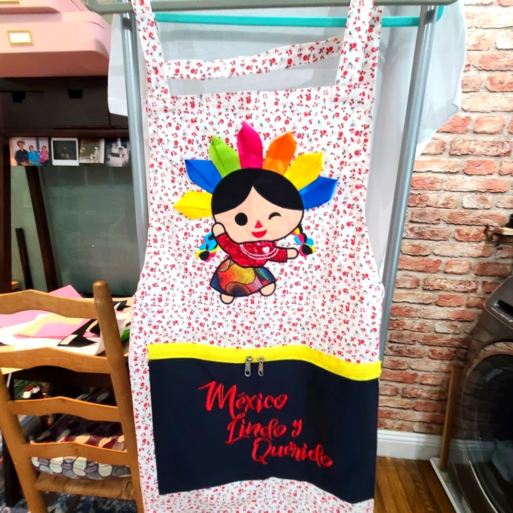 Red/White Mexican Artisan Apron